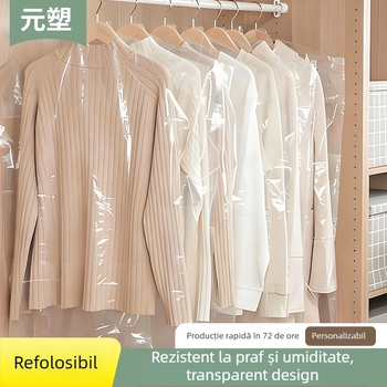 Protecție transparentă pentru haine – sac plastic de depozitare pentru uz casnic, grosime cu două straturi, personalizabilă (Nr. 1213)
