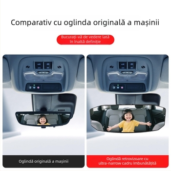 Bymaocar BY-1871 Oglindă retrovizoare interioară auto – câmp vizual lat, definiție înaltă, oglindă cu unghi larg pentru monitorizarea bebelușului pe scaunul din spate