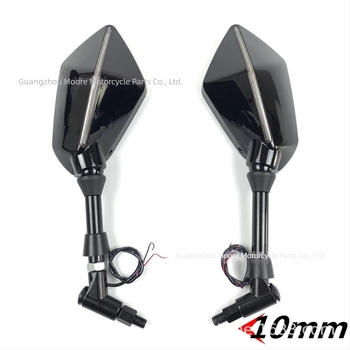 Ogledar retrovizor pentru motocicletă cu lumini LED duale și semnalizatoare, universal, model M7211, ABS+sticlă, rezistență la șocuri ridicată
