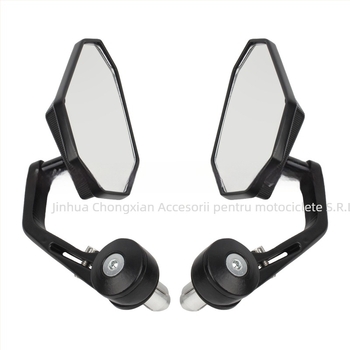 Oglindă retrovizoare pentru motocicletă - RM112, oglindă pătrată, braț curbat reglabil, potrivire universală