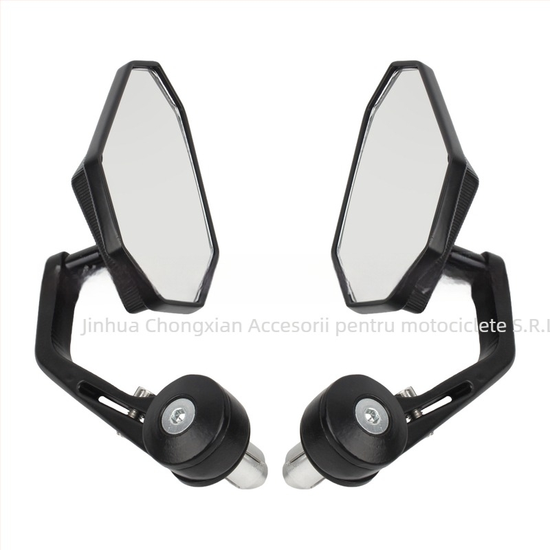 Oglindă retrovizoare pentru motocicletă - RM112, oglindă pătrată, braț curbat reglabil, potrivire universală
