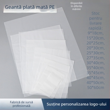 Sacoșă plată mat PE pentru ambalarea bijuteriilor cu logo – Brand Guosheng; Cod produs: Frosted Flat Pocket; Grosime: 14; Capacitate zilnică de producție: 100000