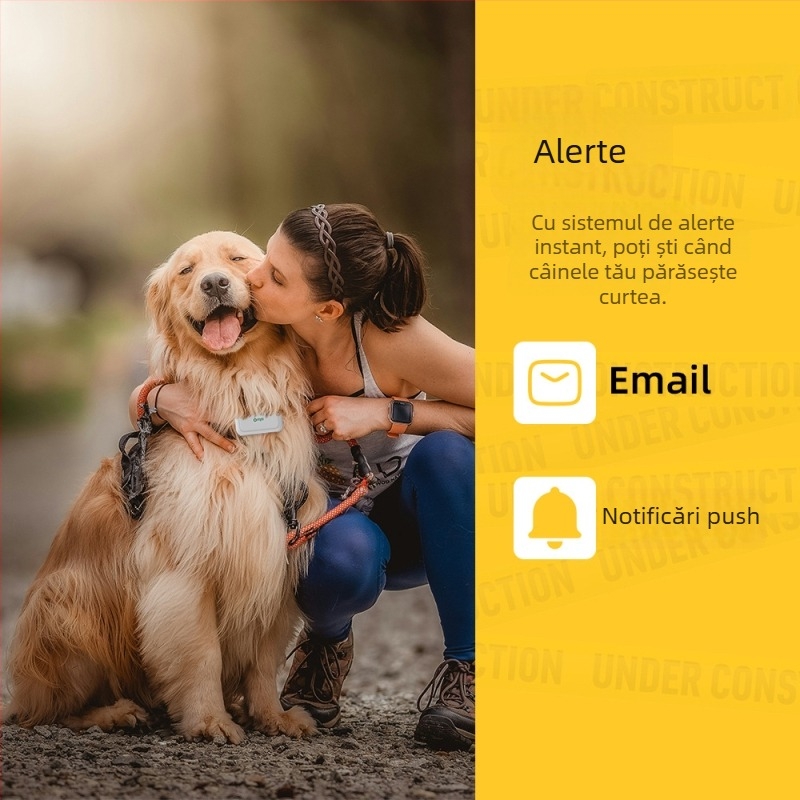 Tracker GPS pentru câini 4G – zgardă pentru câini mari, anti-pierdere, dispozitiv inteligent cu carcasă PC; baterie Li-ion; dimensiuni 70×35×22 mm; precizie GPS ≤10 m