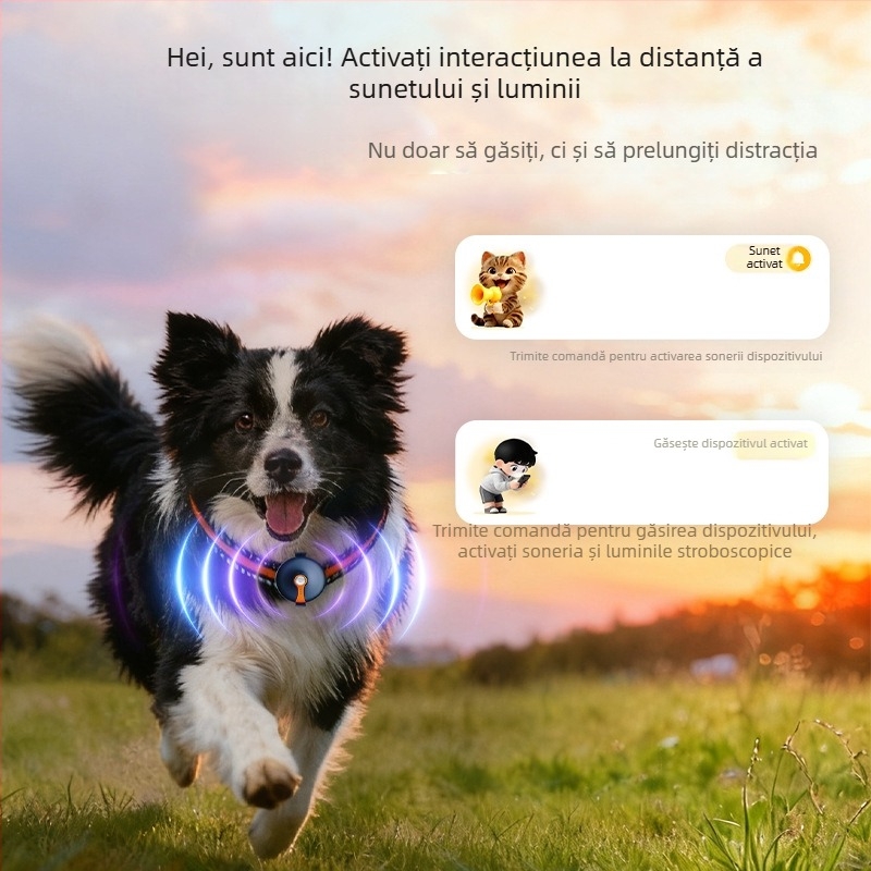 Localizator pentru animale de companie, GPS wireless 4G, carcasă ABS, baterie polimerică, precizie GPS 5 m, autonomie 5–7 zile