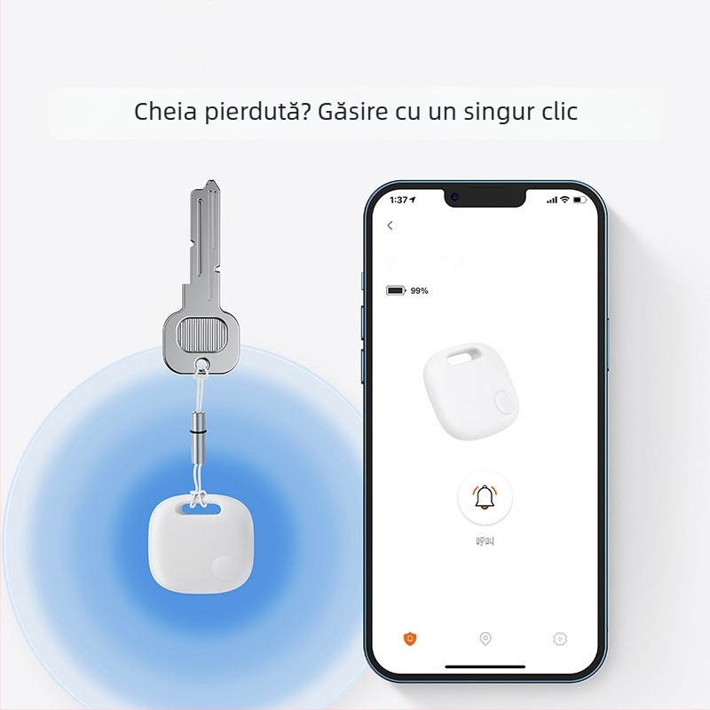 Baseus Bluetooth Smart tracker anti-pierdere BS-BF001, poziționare GPS, rază 30m, iOS compatibil, carcasă PC