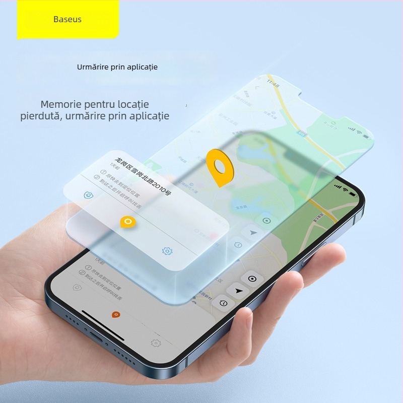 Baseus Bluetooth Smart tracker anti-pierdere BS-BF001, poziționare GPS, rază 30m, iOS compatibil, carcasă PC