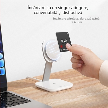 Guolink Dispozitiv anti-lost tracker cu rază wireless de 15 m, baterie 80 mAh, NFC Android, purtare în stil portofel, carcasă ABS+PVC