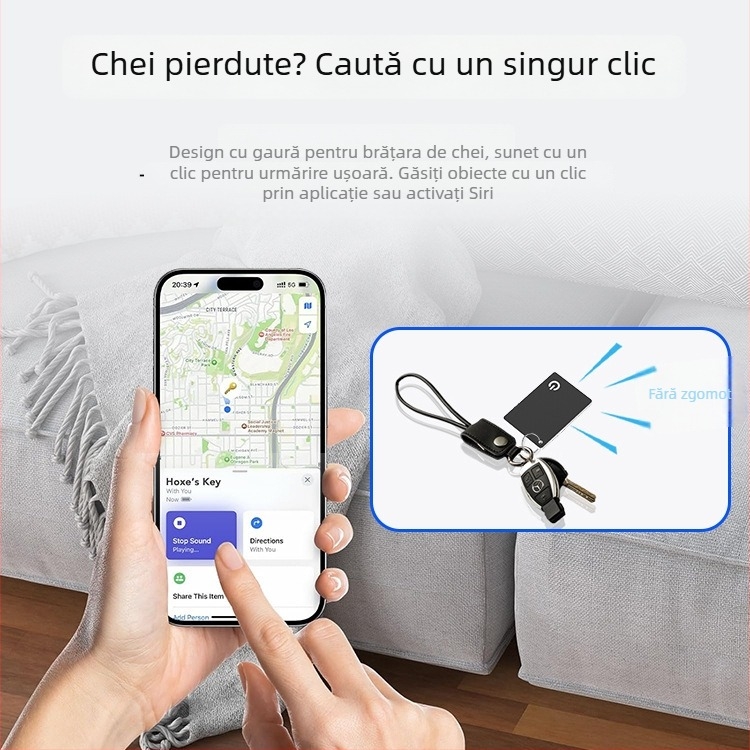 Guolink Dispozitiv anti-lost tracker cu rază wireless de 15 m, baterie 80 mAh, NFC Android, purtare în stil portofel, carcasă ABS+PVC