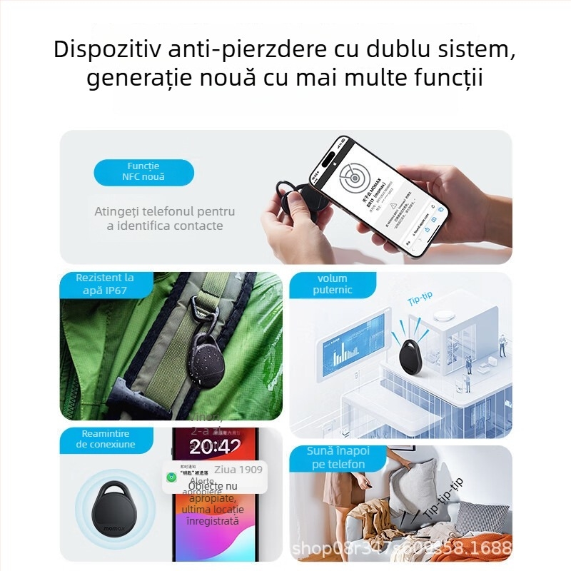 Accesoriu AirTag anti-pierdere Br11 pentru iOS — Momax, Baterie: 1, Distanță wireless: 1, Funcție suplimentară: 1