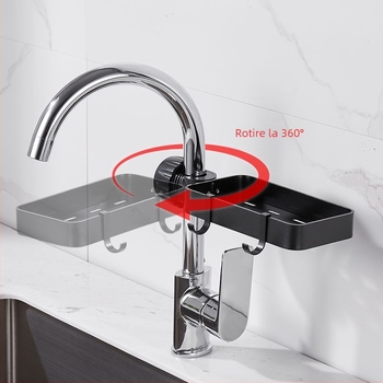 Raft de depozitare pentru bucătărie din aluminiu spațial, cu design rotativ, rezistent la umezeală, montaj pe perete prin ventuză, pentru bucătărie și baie