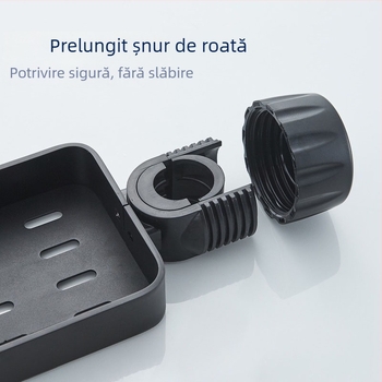 Raft de depozitare pentru bucătărie din aluminiu spațial, cu design rotativ, rezistent la umezeală, montaj pe perete prin ventuză, pentru bucătărie și baie