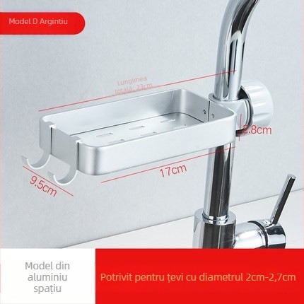 Raft de depozitare pentru bucătărie din aluminiu spațial, cu design rotativ, rezistent la umezeală, montaj pe perete prin ventuză, pentru bucătărie și baie