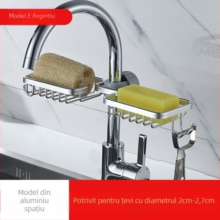 Raft de depozitare pentru bucătărie din aluminiu spațial, cu design rotativ, rezistent la umezeală, montaj pe perete prin ventuză, pentru bucătărie și baie