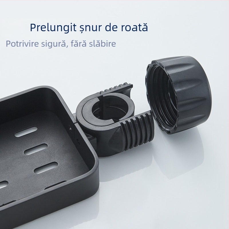 Raft de depozitare pentru bucătărie din aluminiu spațial, cu design rotativ, rezistent la umezeală, montaj pe perete prin ventuză, pentru bucătărie și baie