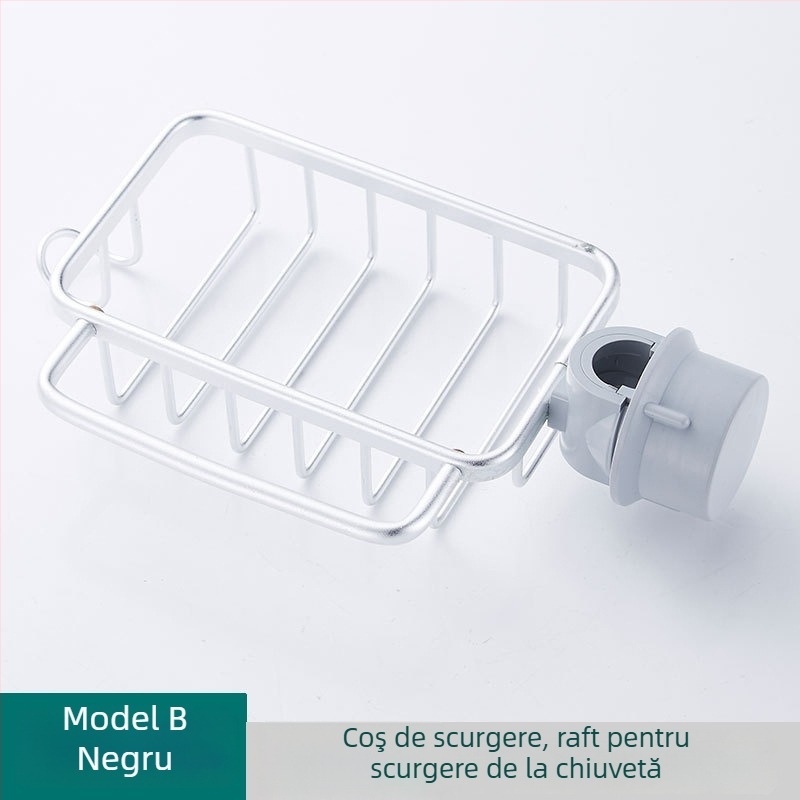 Raft de depozitare pentru bucătărie din aluminiu spațial, cu design rotativ, rezistent la umezeală, montaj pe perete prin ventuză, pentru bucătărie și baie