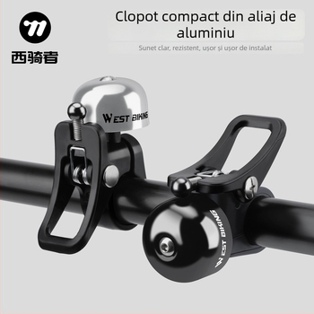 Claxon West Rider pentru bicicletă, din aliaj de aluminiu, claxon pliabil pentru bicicletă de munte, model Yp0706058