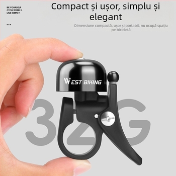 Claxon West Rider pentru bicicletă, din aliaj de aluminiu, claxon pliabil pentru bicicletă de munte, model Yp0706058