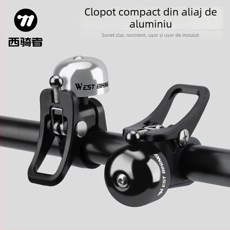 Claxon West Rider pentru bicicletă, din aliaj de aluminiu, claxon pliabil pentru bicicletă de munte, model Yp0706058