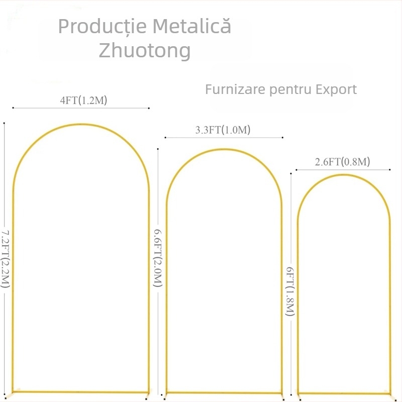 Arc de nuntă din fier, fundal pentru ceremonie, cu suport pentru flori