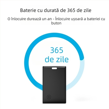 Locator fără fir pentru carduri și portofel cu pașaport, anti-pierdere, ultra-subțire — 240 mAh, compatibil iOS, ABS, rază 10–20 m interior, 20–50 m exterior