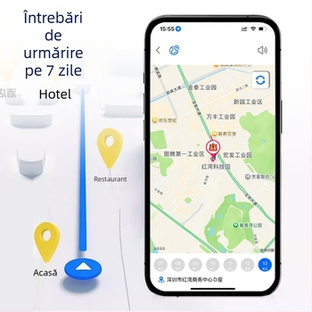 Locator anti-pierdere pentru portofele/genți, Bluetooth 5.0, carcasă ABS, baterie CR2032, 16 g, partajare locației și urmărire