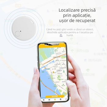 Mini tracker Bluetooth anti-pierdere pentru chei și portofel, localizator cu alarmă bidirecțională, model Y02, conexiune Bluetooth, rază 15 m, baterie 230 mAh, carcasă ABS