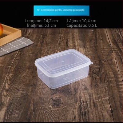 Cutie de depozitare din plastic transparent, dreptunghiulară, cu sigilare, calitate alimentară, pentru frigider, PP
