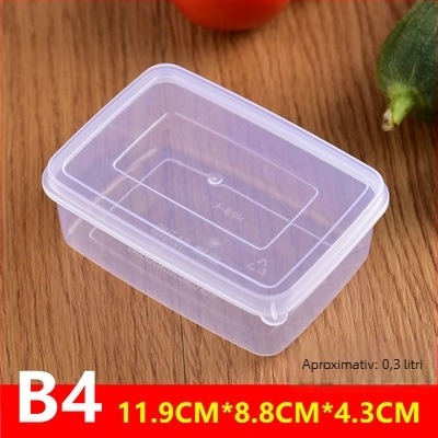 Cutie de depozitare din plastic transparent, dreptunghiulară, cu sigilare, calitate alimentară, pentru frigider, PP