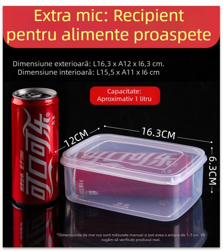 Cutie de depozitare din plastic transparent, dreptunghiulară, cu sigilare, calitate alimentară, pentru frigider, PP