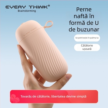 EVERYTHINK Pernă de călătorie în formă de U, cu spumă memory, țesătură Spandex-cotton, ușoară, sub 0,5 kg