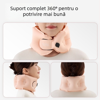 EVERYTHINK Pernă de călătorie în formă de U, cu spumă memory, țesătură Spandex-cotton, ușoară, sub 0,5 kg