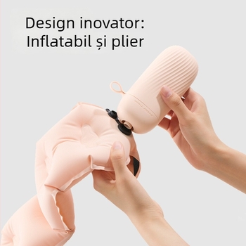 EVERYTHINK Pernă de călătorie în formă de U, cu spumă memory, țesătură Spandex-cotton, ușoară, sub 0,5 kg