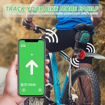 Lumină de spate pentru bicicletă cu poziționare Airtag, anti-furt, montaj pe țeava șeii, lumină reflectorizantă spate și lumină reflectorizantă laterală pentru biciclete de drum și de munte