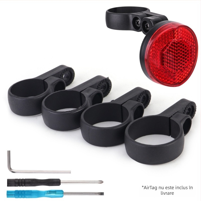 Lumină de spate pentru bicicletă cu poziționare Airtag, anti-furt, montaj pe țeava șeii, lumină reflectorizantă spate și lumină reflectorizantă laterală pentru biciclete de drum și de munte