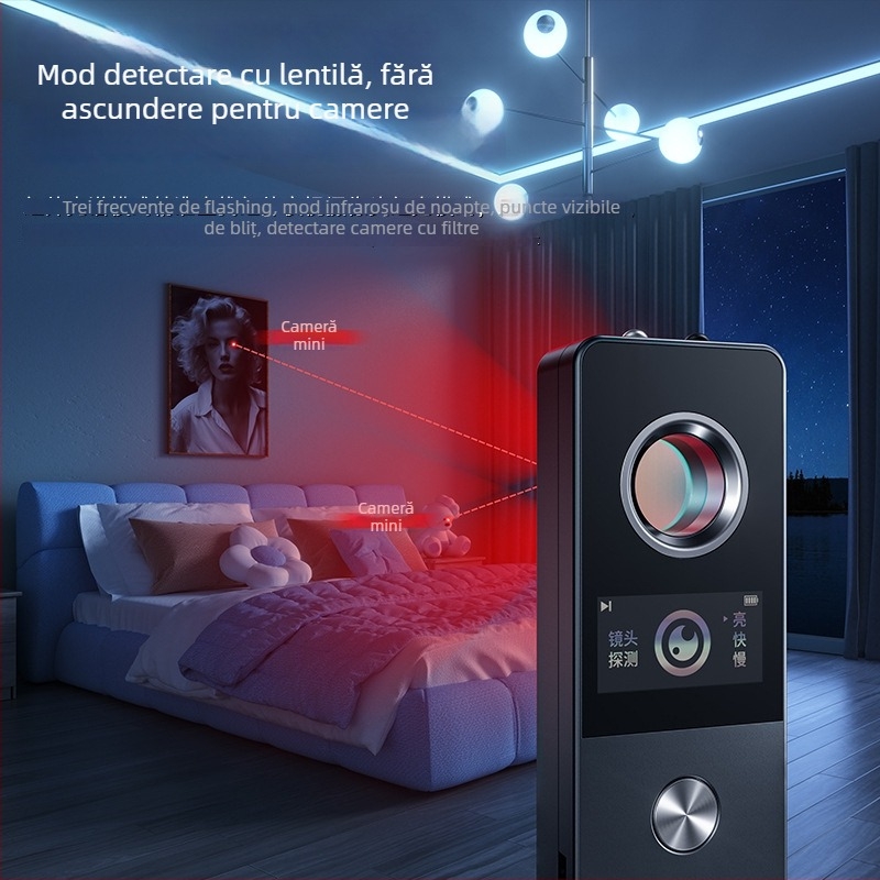 S88 Detecător infraroșu wireless cu ecran – detector camere ascunse pentru hoteluri, bandă de frecvență 50MHz-8GHz, rază de detecție 10 cm-10 m, tensiune 5V, Alarmă sonoră/vibrații