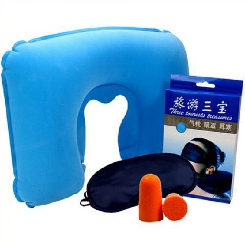 Perne de gât de călătorie, în formă U, gonflabilă, umplutură din poliester și țesătură anti-puf