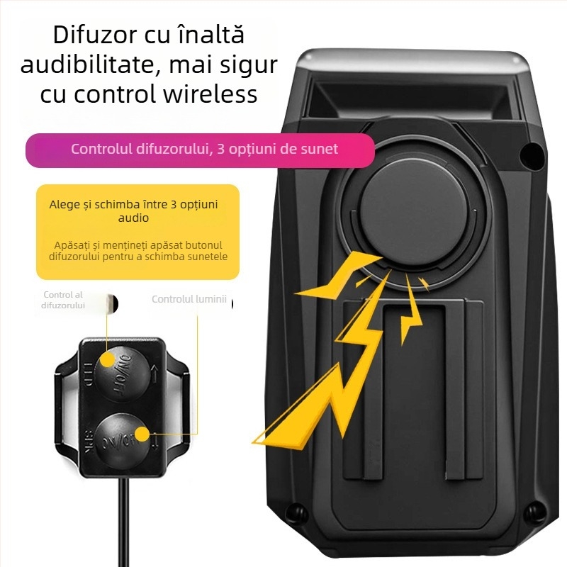 Faro frontal pentru bicicletă de munte, computer de ciclism wireless 3 în 1, lumină de avertizare, iluminare pentru noapte a bicicletei de drum