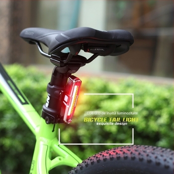 Lumină spate pentru bicicletă de munte, pentru noapte – alimentare solară, încărcare, accesorii pentru drum