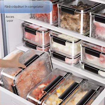 Cutie pentru frigider, Crisper, din plastic, pătrată, capacitate 0,8–5 L, un singur strat, menține prospețimea alimentelor