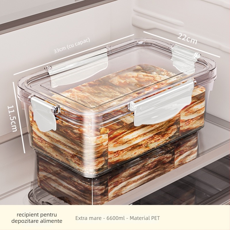 Cutie pentru frigider, Crisper, din plastic, pătrată, capacitate 0,8–5 L, un singur strat, menține prospețimea alimentelor