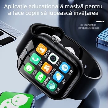 Ceas inteligent pentru copii cu apeluri video și poziționare, Wi‑Fi, suport SIM, până la 7 zile autonomie, rezistent la apă