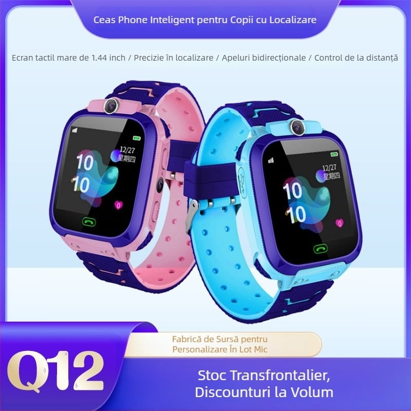 Ceas inteligent pentru copii cu cameră, compatibil iOS, încărcare USB, ecran TFT dreptunghiular, autonomie baterie sub 7 zile