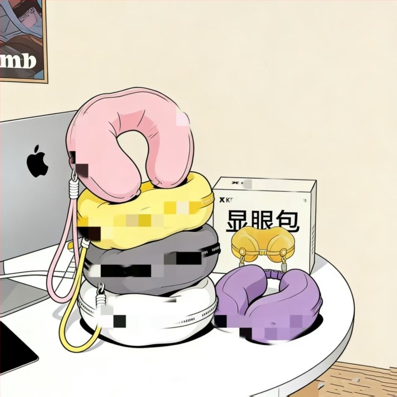 Perna cervicală U pentru călătorii, cu umplutură memory foam, husă ice-silk, utilizare universală, stil modern minimalist, model 0018