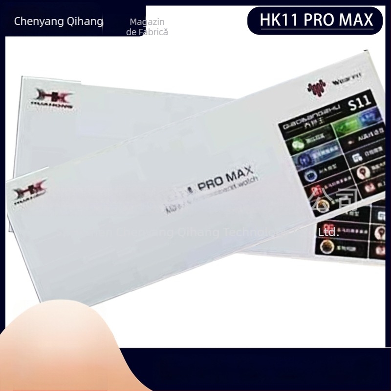 Smartwatch Qiao Bangzhong HK11 ProMax cu apel Bluetooth, monitorizarea ritmului cardiac, numărătoarea pașilor și notificări push, carcasă din aliaj de aluminiu