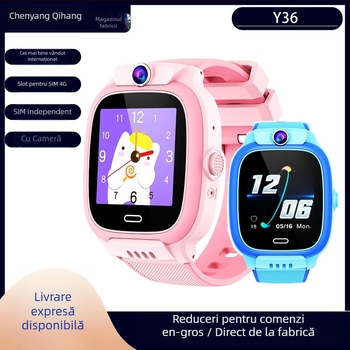 Ceas inteligent pentru copii 4G, cu slot SIM pentru apeluri independente, cameră, monitorizare a ritmului cardiac și încărcare wireless