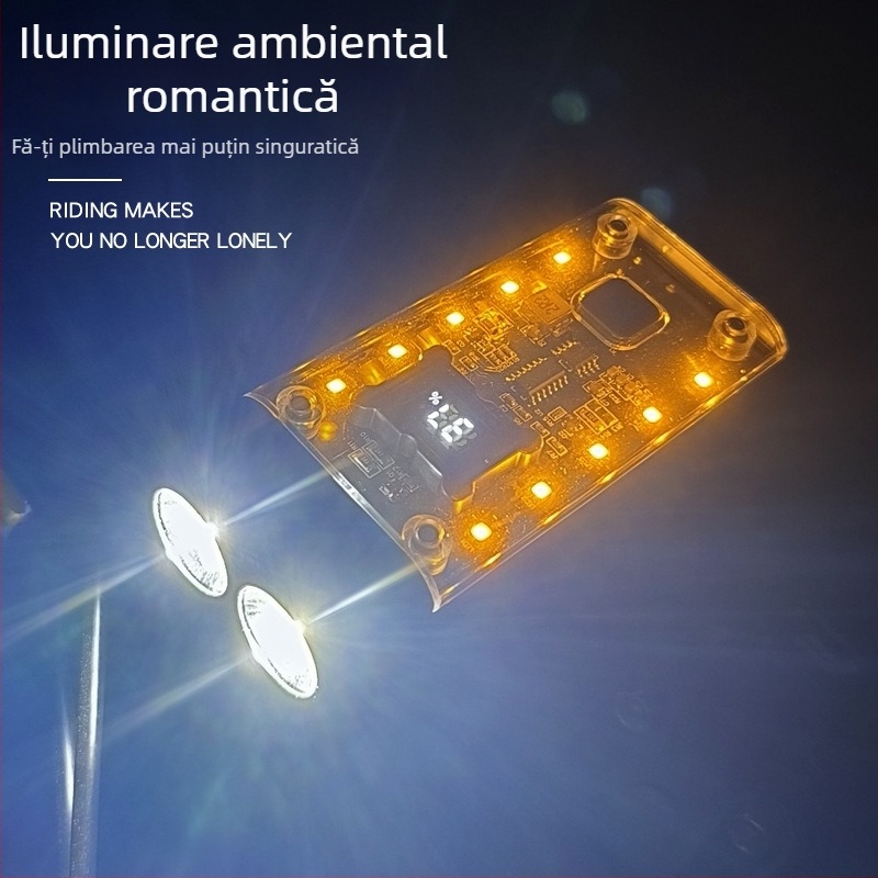 Far bicicletă cu bancă de energie încorporată, luminozitate ridicată, funcții inteligente, pentru plimbări nocturne MTB în aer liber, personalizare disponibilă