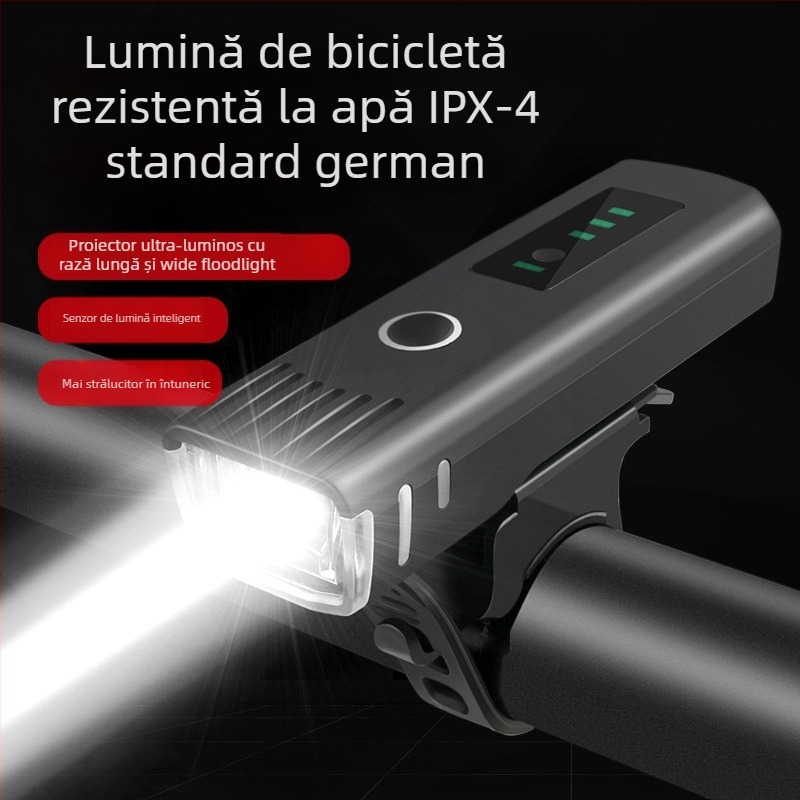 Far bicicletă cu bancă de energie încorporată, luminozitate ridicată, funcții inteligente, pentru plimbări nocturne MTB în aer liber, personalizare disponibilă