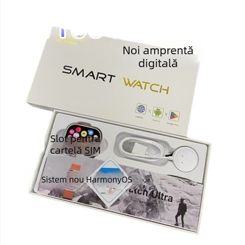 Ceas inteligent DW100pro cu slot SIM, deblocare prin amprentă, Android OS, afișaj AMOLED
