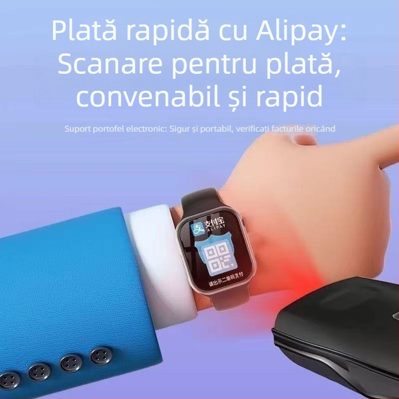 Ceas inteligent pentru copii cu apeluri și plată, impermeabil, slot SIM, curea din silicon, ecran TFT pătrat, model A129