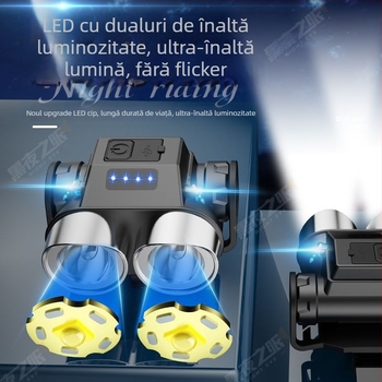 Lumină frontală pentru bicicletă pentru plimbări nocturne – reîncărcabilă prin USB, LED de înaltă intensitate, pentru exterior, universală pentru biciclete MTB